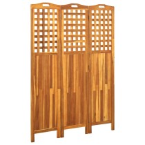 3-Panel Room Divider 121x2x120 cm Solid Acacia Wood