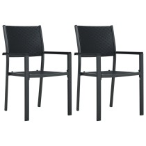 Garden Chairs 4 pcs White Plastic Rattan Look