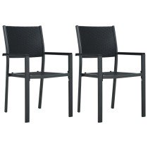 Gartenstühle 4 Stk. Weiß Kunststoff Rattan-Optik