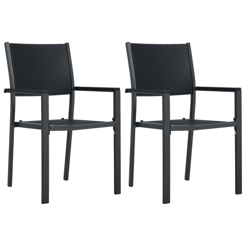 Garden Chairs 4 pcs White Plastic Rattan Look
