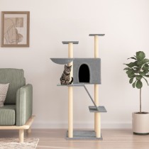 Cat Tree with Sisal Scratching Posts Cream 143 cm