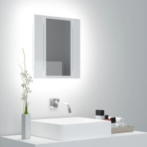 LED Bathroom Mirror Cabinet Smoked Oak 40x12x45 cm Engineered Wood