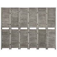 6-Panel Room Divider Grey...