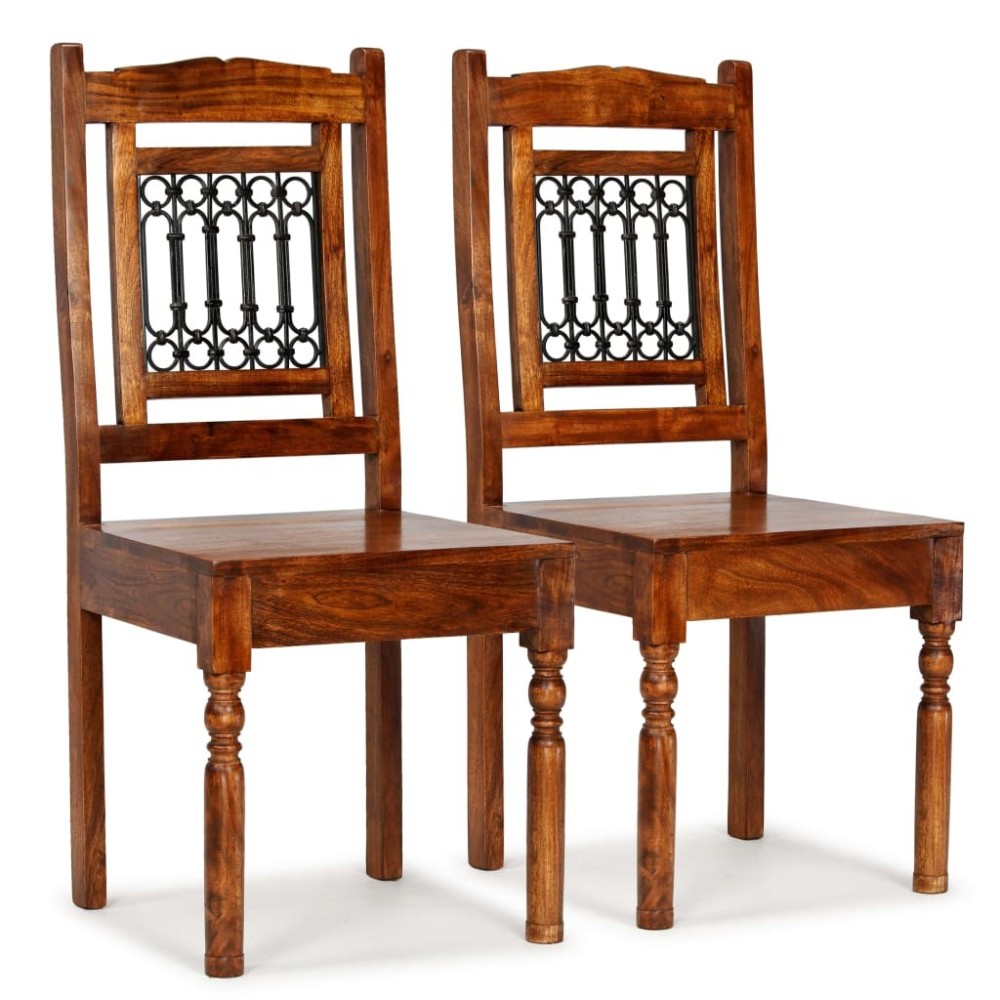 Dining Chairs 6 pcs Solid Wood with Sheesham Finish Classic