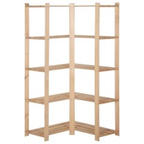 5-Tier Storage Corner Rack 82.5x82.5x170 cm Solid Pinewood