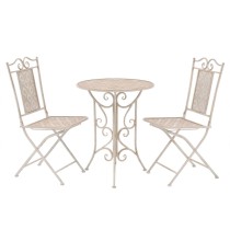 3 Piece Bistro Set Steel Grey