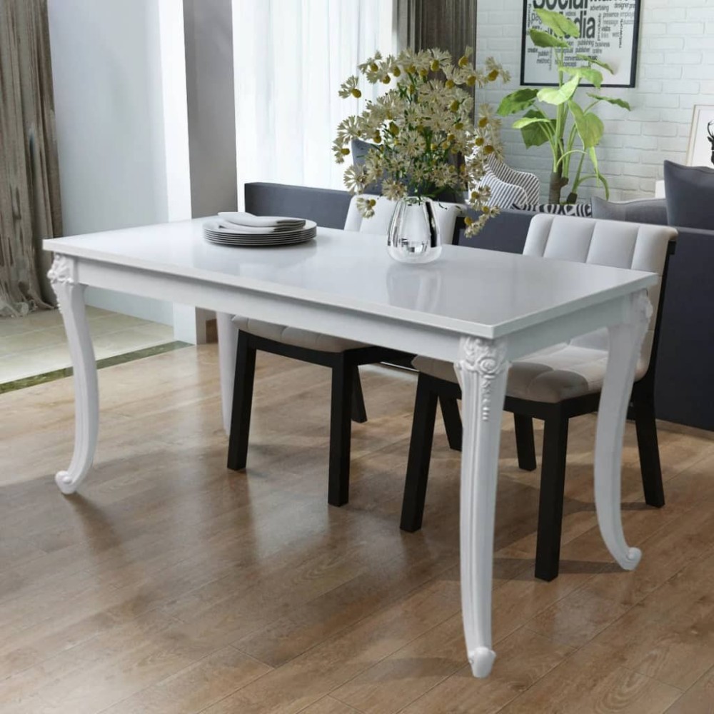 Dining Table 80x80x76 cm High Gloss White