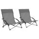Folding Beach Chairs 2 pcs Taupe Fabric