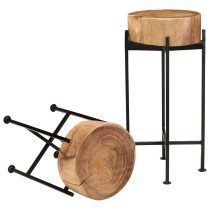 Side Table Set 2 Pieces Solid Acacia Wood