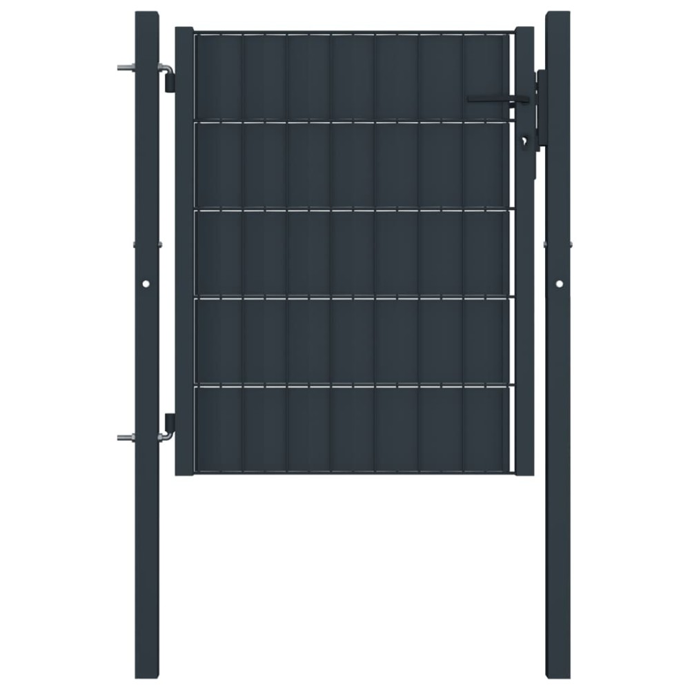 Fence Gate PVC and Steel 100x164 cm Anthracite