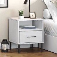 Bedside Cabinet with Metal...