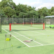 Tennisnetz Schwarz und Rot 600x100x87 cm Polyester