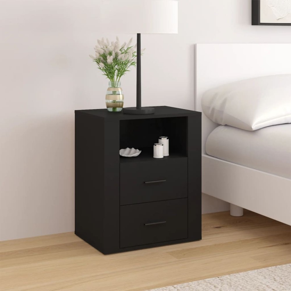 Bedside Cabinet Concrete Grey 50x36x60 cm Engineered Wood
