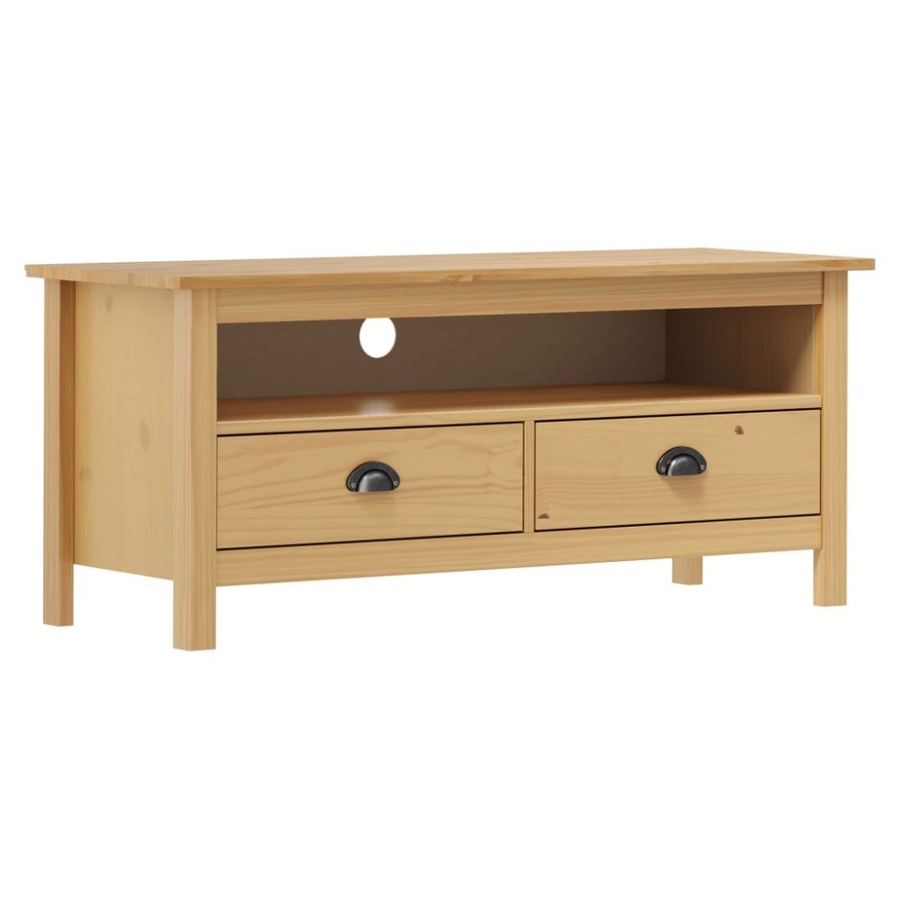 TV Cabinet Hill Grey 110x40x47 cm Solid Pine Wood