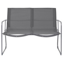 4 Piece Garden Lounge Set Fabric & Steel Grey