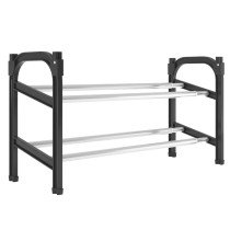 Extendable Shoe Rack with 2 Shelves 119x24x37 cm