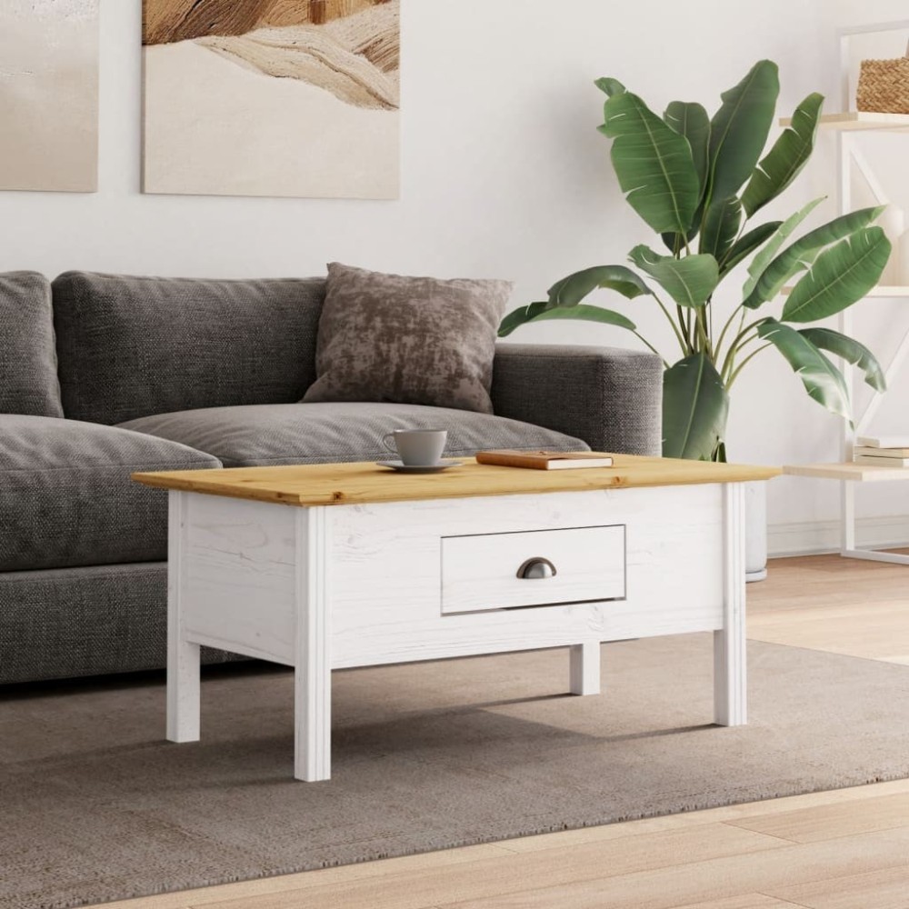 Coffee Table BODO Grey 100x55x45 cm Solid Wood Pine