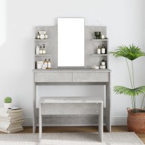 Dressing Table with Mirror Smoked Oak 96x40x142 cm