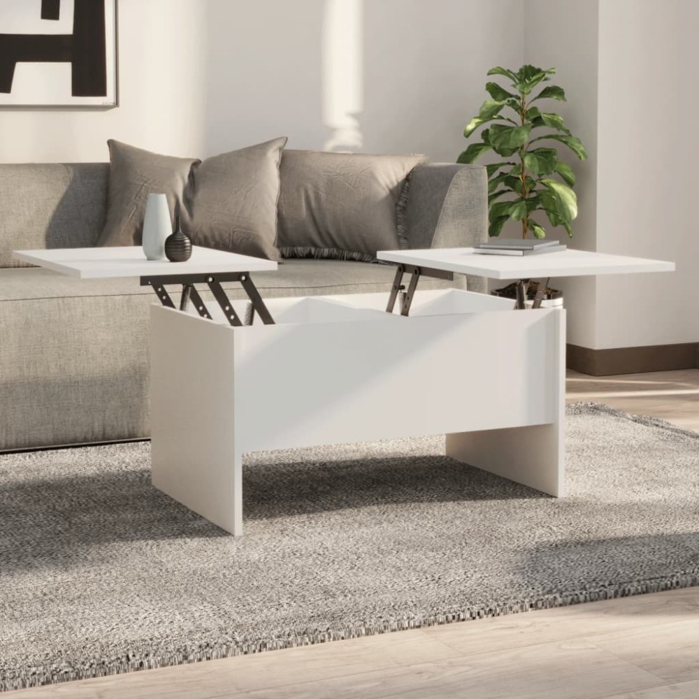 Couchtisch Hochglanz-Weiß 80x50x42,5 cm Holzwerkstoff
