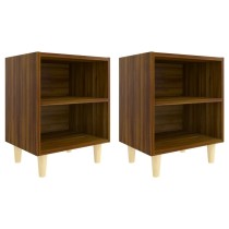 Bed Cabinet with Solid Wood Legs Sonoma Oak 40x30x50 cm