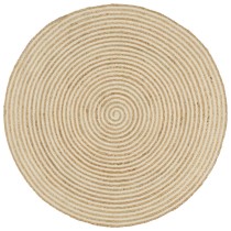 Handmade Rug Jute with Spiral Design Black 120 cm