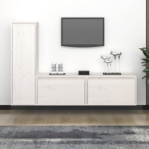 TV Cabinets 3 pcs Honey Brown Solid Wood Pine
