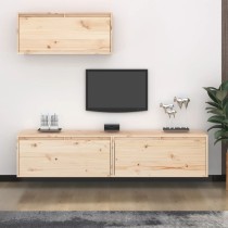 TV-Schränke 3 Stk. Weiß Massivholz Kiefer