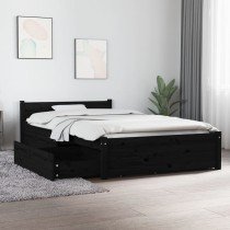 Bed Frame with Drawers Black 100x200 cm