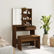 Dressing Table Set Brown Oak 74.5x40x141 cm