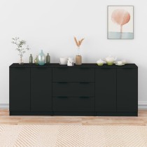 3 Piece Sideboards Smoked Oak Engineered Wood