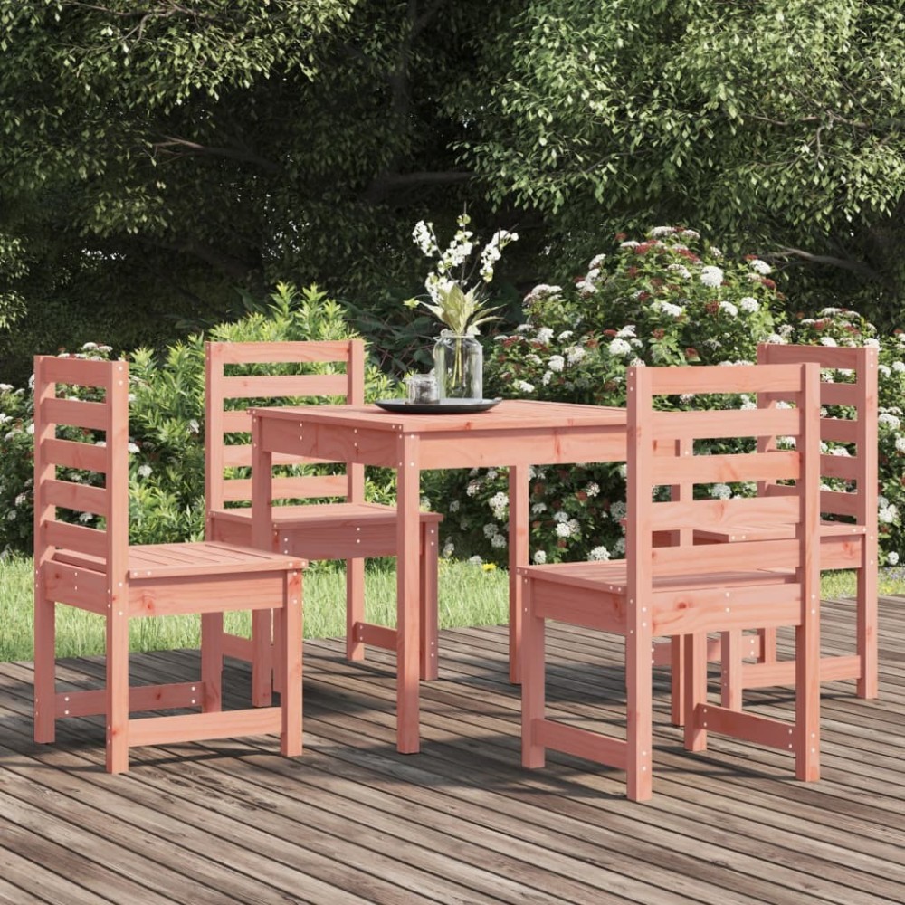 5 Piece Garden Dining Set Honey Brown Solid Wood Pine