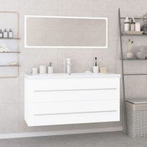 Bathroom Furniture Set White Engineered Wood
