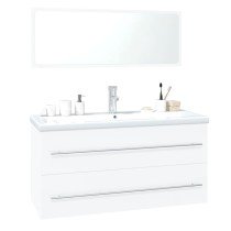 Bathroom Furniture Set White Engineered Wood