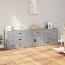 Sideboards 3 pcs Concrete Grey Engineered Wood