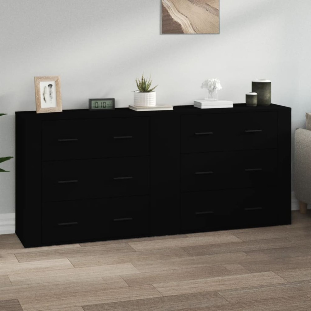 Sideboards 2 pcs Concrete Grey Engineered Wood