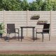 7 Piece Garden Dining Set Black Textilene and Steel