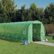 Greenhouse with Steel Frame Green 32 mÂ² 16x2x2 m