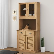 Highboard VIGO Grey 80x40x176 cm Solid Wood Pine