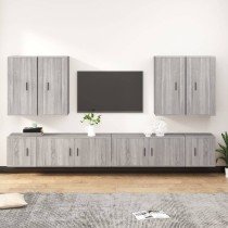 8 Piece TV Cabinet Set Smoked Oak Engineered Wood