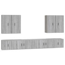 8 Piece TV Cabinet Set Smoked Oak Engineered Wood