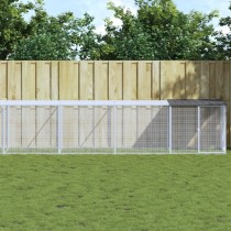 Chicken Cage with Roof Light Grey 603x98x90 cm Galvanised Steel