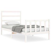 Bed Frame with Headboard Double Solid Wood