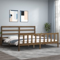 Bed Frame with Headboard Double Solid Wood