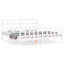 Bed Frame with Headboard Double Solid Wood