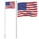 US Flag and Pole 6.23 m Aluminium