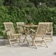 Folding Garden Chairs 2 pcs Grey 56x61x89 cm Solid Wood Teak