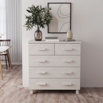 Sideboard HAMAR Dunkelgrau 79x40x80 cm Massivholz Kiefer