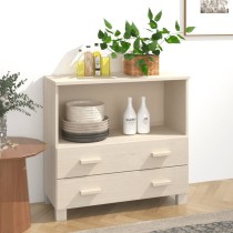 Sideboard HAMAR Weiß 85x35x80 cm Massivholz Kiefer