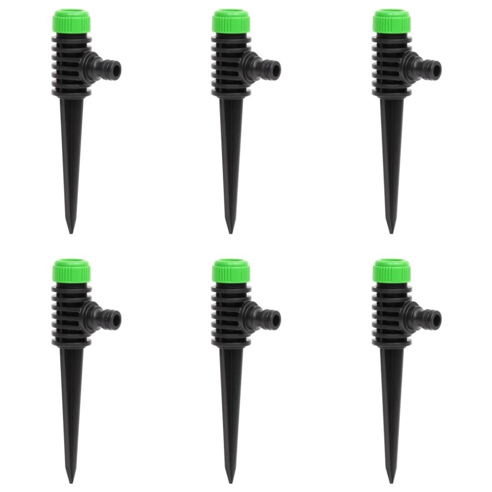 Rotating Sprinklers 6 pcs Green and Black 3x6x19.5 cm ABS & PP