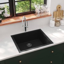 Kitchen Sink with Overflow Hole White Granite